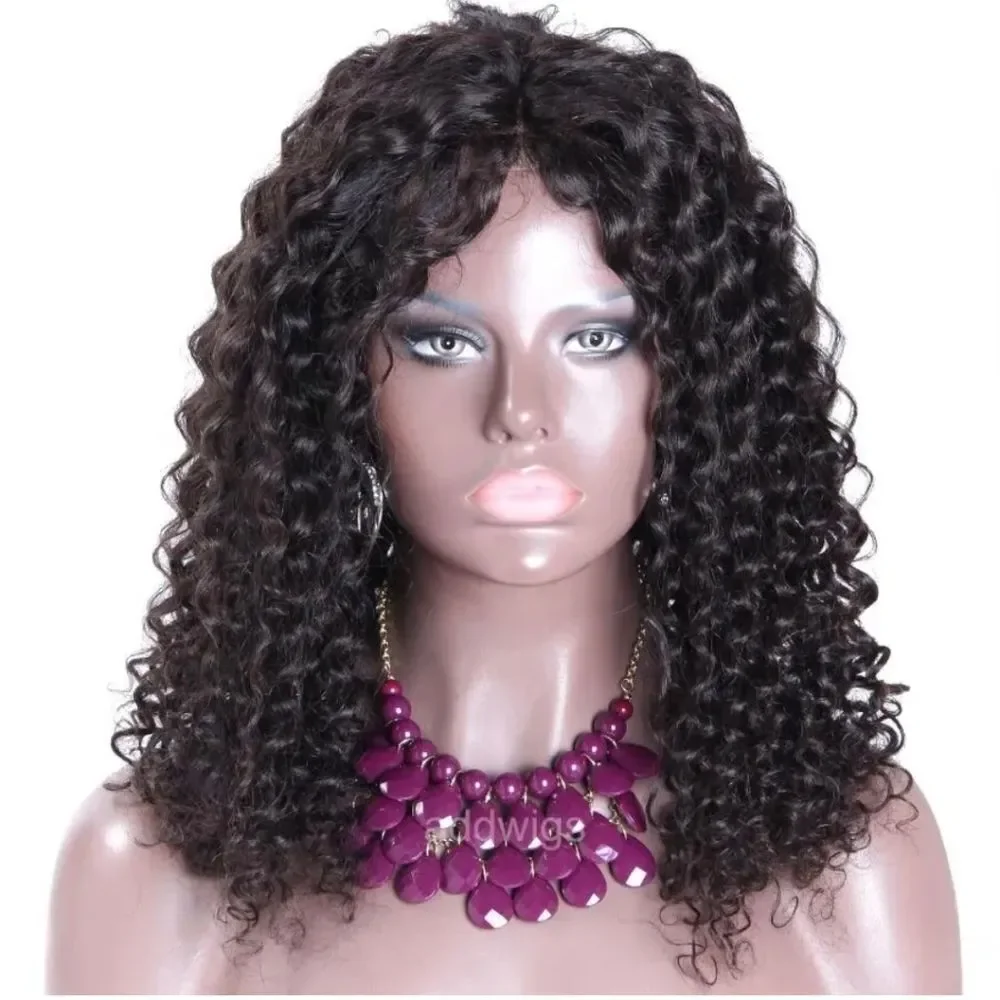 Women's Curly Wavy Chest Long Wigs Black Ladies Synthetic Medium length Hair US